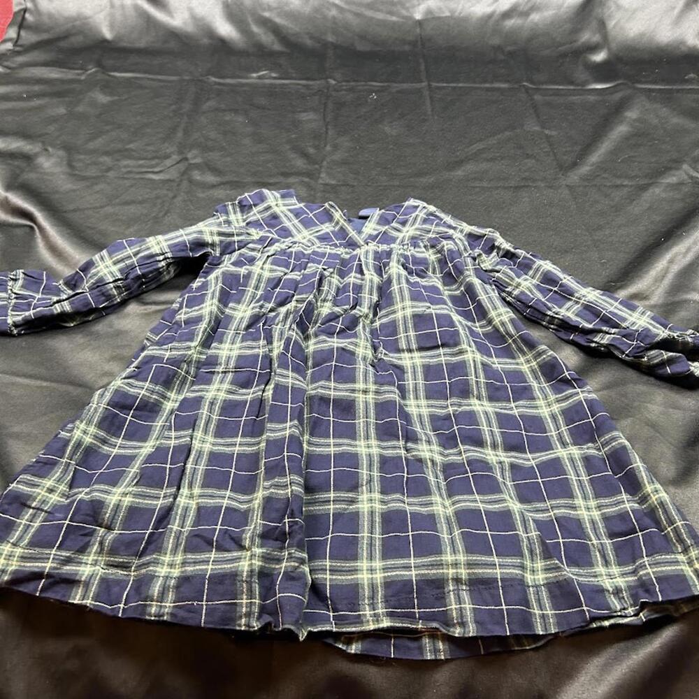 BabyGap GIRLS Blue & Green Flannel Long Sleeve Dress Size 4T